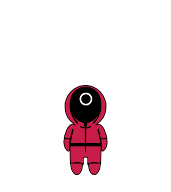 squid game figure model negru pe tricou