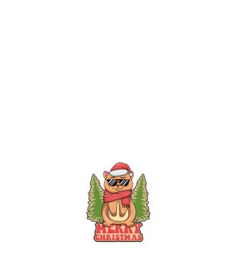 Merry christmas cat model alb pe tricou