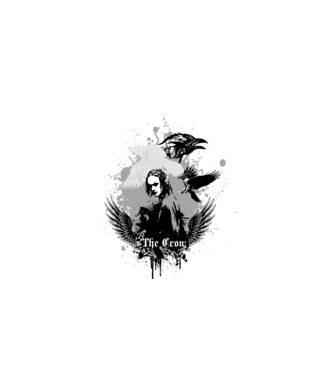 The Crow model alb pe tricou