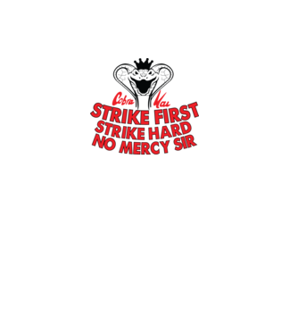 Strike first strike hard logo model alb pe tricou