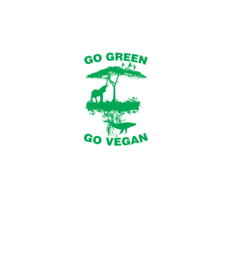 go green go vegan model negru pe tricou