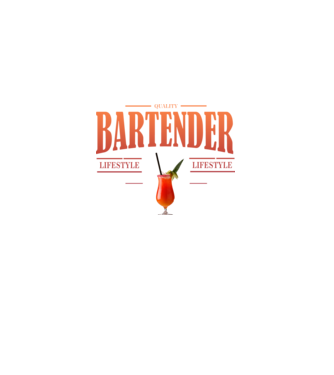 Lifestyle Bartender model alb pe tricou