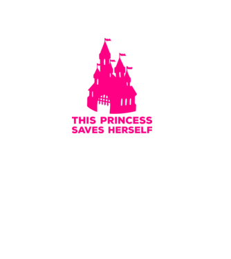 This princess saves herself model negru pe tricou