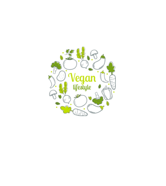 vegan lifestyle model alb pe tricou