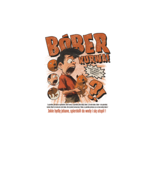Bobr Kurwa comic model gri pe tricou