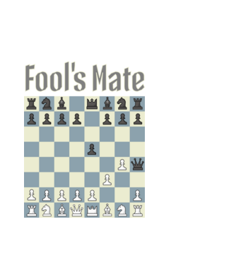 fool's mate model alb pe tricou