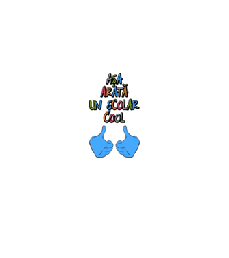așa arată un școlar cool model alb pe tricou