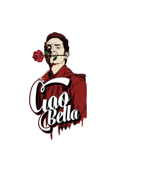 ciao bella berlin rose model negru pe tricou