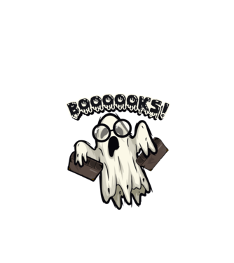 Spooky boookworm model negru pe tricou