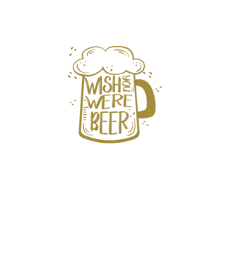 Wish u were beer model negru pe tricou