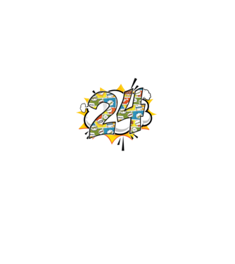 Birthday Comic Number 24 model turcoaz pe tricou