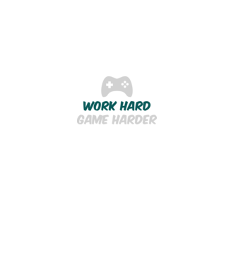 Work hard, game harder model negru pe tricou