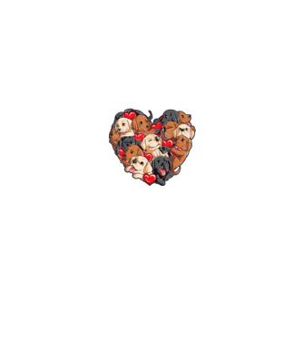 Puppy Heart model negru pe tricou