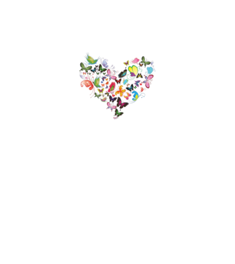 Butterfly Heart model alb pe tricou