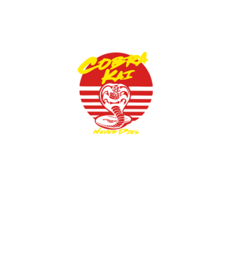 cobra kai sunset logo model turcoaz pe tricou