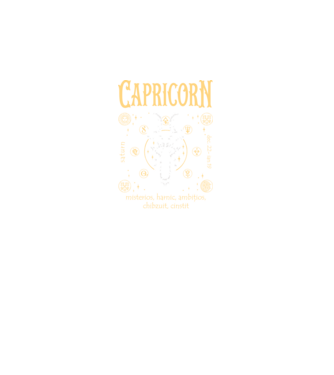 Zodiac bărbat CAPRICORN golden model negru pe tricou