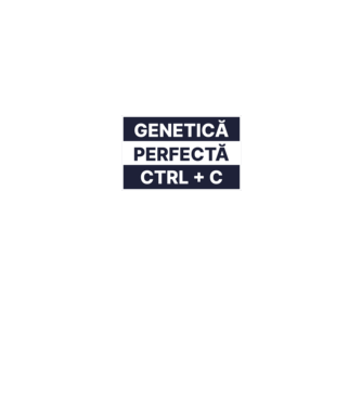 Genetică perfectă CTRL + V model alb pe tricou