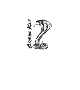 cobra kai black model alb pe tricou