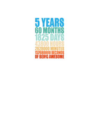 5 years of being awesome model negru pe tricou