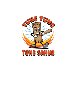 Tung Tung Tung Sahur drăguț model negru pe tricou