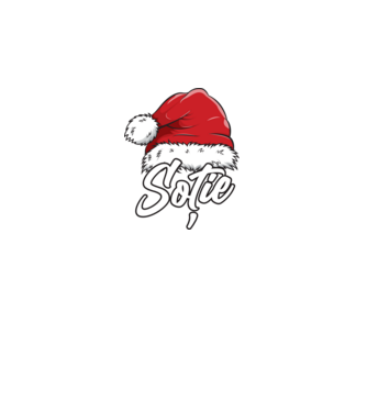 soție Santa Hat model negru pe tricou