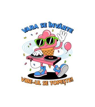 Vara se învârte model alb pe tricou