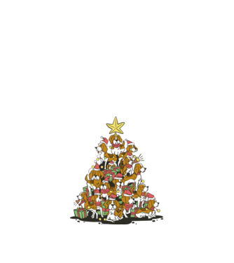 beagle christmas tree model negru pe tricou