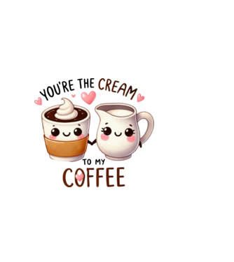 Cream to my Coffee model alb pe tricou