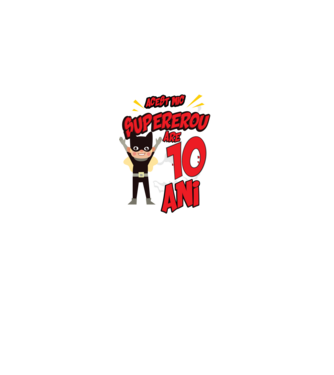 Acest mic supererou are 10 ani model negru pe tricou
