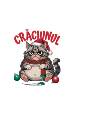 Am mâncat pasărea Crăciun pisică Negru model alb pe tricou