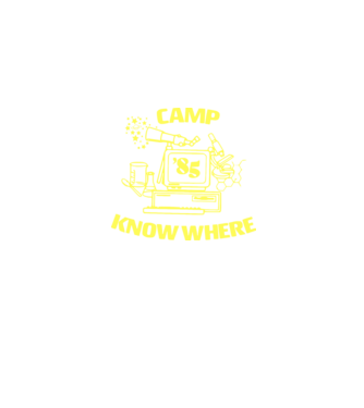 camp nowhere 85 stranger things model albastru jeanși pe tricou