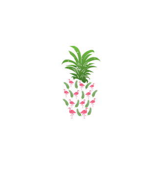 Flamingo ananas model negru pe tricou