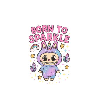 Born to sparkle model alb pe tricou