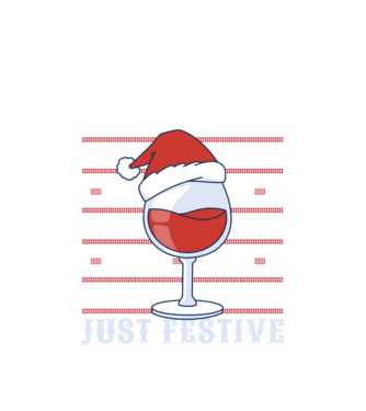 Not drunk just festive ugly sweater model alb pe tricou