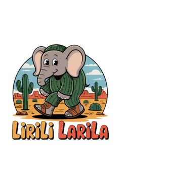 Lirili Larila model negru pe tricou