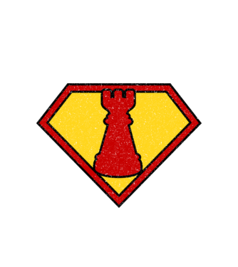 SuperChess turnul de sah model alb pe tricou