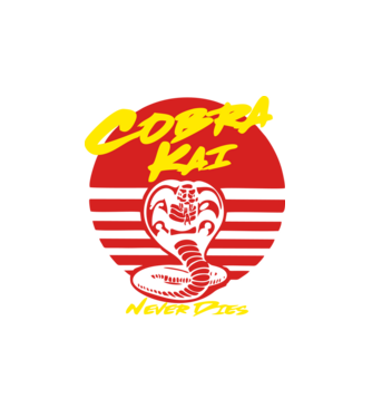 cobra kai sunset logo model alb pe tricou