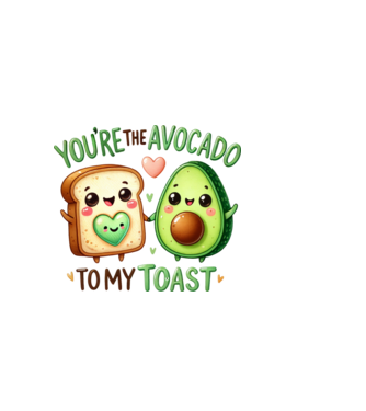 Avocado to my Toast model alb pe tricou