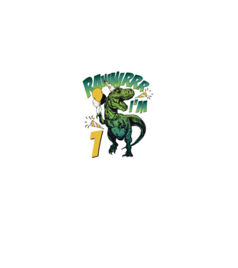 'Birthday Dinosaur rawww i''m 1' model alb pe tricou