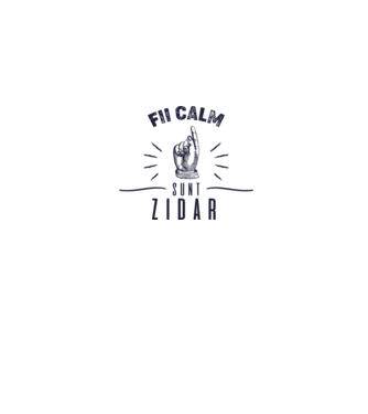 fii calm, sunt zidar model alb/roșu pe tricou
