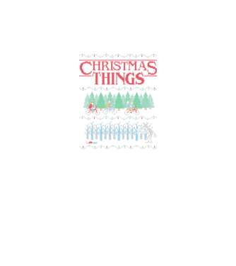 christmas things ugly sweater model negru pe tricou