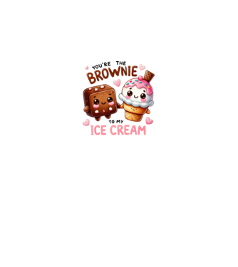Brownie to my Ice Cream model alb pe tricou