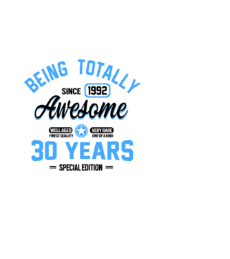 30 years of being totally awesome model negru pe tricou