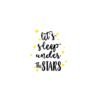Lets sleep under the stars model alb pe tricou