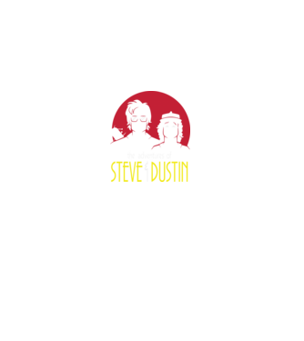 steve and dustin model negru pe tricou