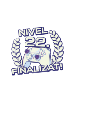 Nivel 22 finalizat! model negru pe tricou