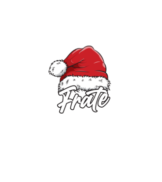 frate Santa Hat model negru pe tricou