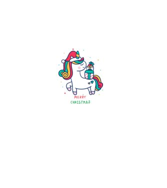 merry christmas unicorn model negru pe tricou