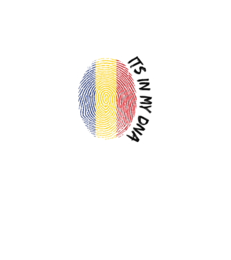 România fingerprint model alb pe tricou