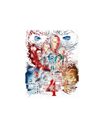 stranger things poster model alb pe tricou